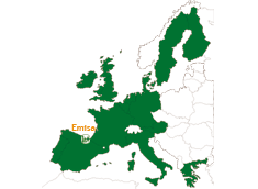 Imagen que muestra la localización de Emisa en la calle Oialume Bidea, 18-1A 20115 Astigarraga (Guipúzcoa) en el mapa de Europa 